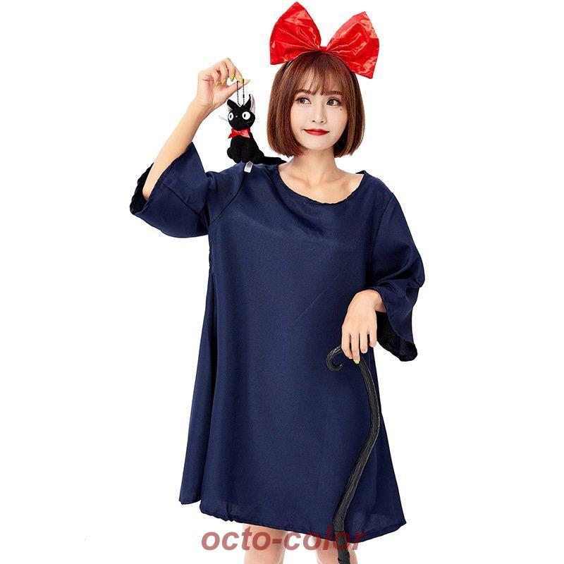 ハロウィン コスプレ 魔女の宅急便 キキ風 コスチューム ワンピース 衣装 アニメ 新作 キキ 風 魔女 ポイント消化 - 画像 (2)