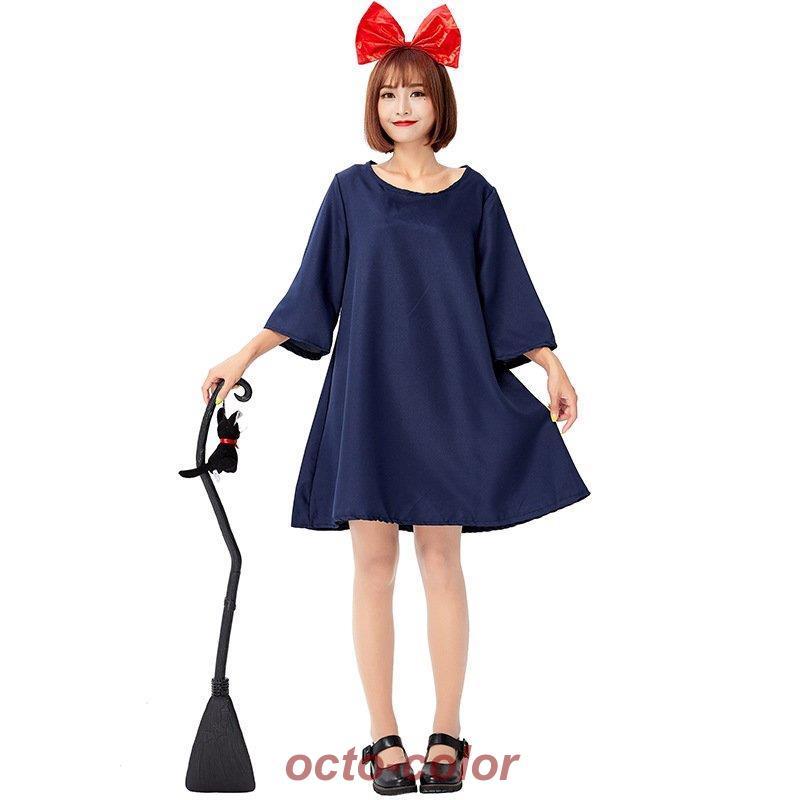 ハロウィン コスプレ 魔女の宅急便 キキ風 コスチューム ワンピース 衣装 アニメ 新作 キキ 風 魔女 ポイント消化 - 画像 (4)