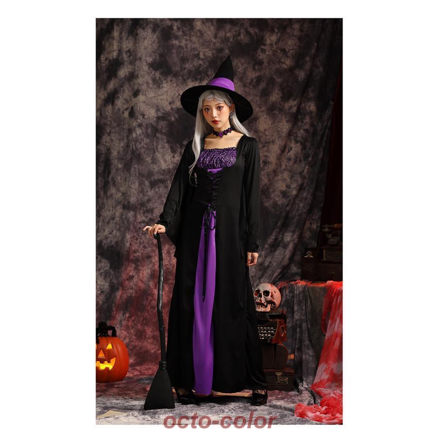 子供 魔女風 コスチューム 仮装 衣装 キャラクター 可愛い ワンピース 2点セット - 画像 (5)