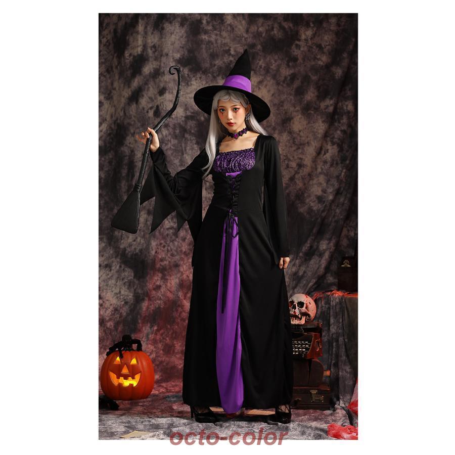 子供 魔女風 コスチューム 仮装 衣装 キャラクター 可愛い ワンピース 2点セット - 画像 (6)