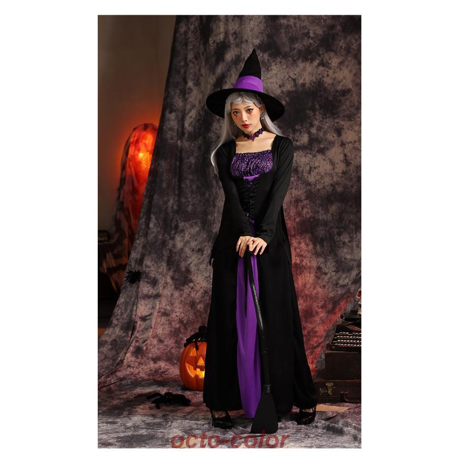 子供 魔女風 コスチューム 仮装 衣装 キャラクター 可愛い ワンピース 2点セット - 画像 (8)