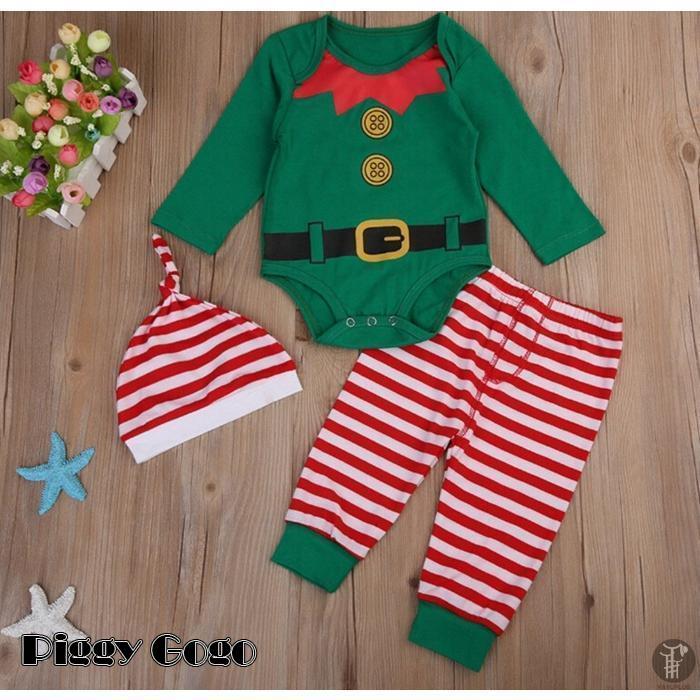 ベビークリスマスロンパース コスプレ コスチューム 帽子付き サンタ 衣装 キッズ ベビ服 こども用 赤ちゃん 80cm 90cm 100cm プレゼント