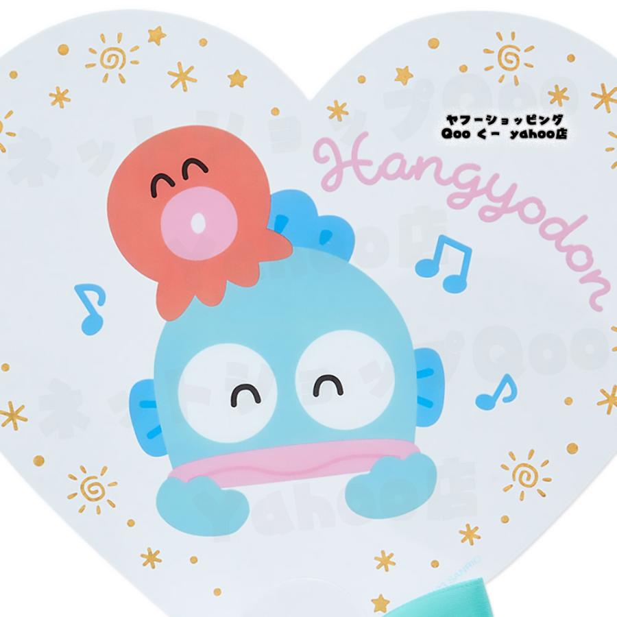 sanrio ハンギョドン はんぎょどん さゆり さゆりちゃん サンリオ キャラクターグッズ うちわ 扇子 クリア 透明 おしゃれ 推し活 アイドル 祭 浴衣 ブルー 青 にこにこ