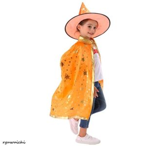 国内 マント 子供 仮装 キャップ 2点セット 女の子 男の子 キッズ 魔法使い 魔女 お化け 衣装 道具