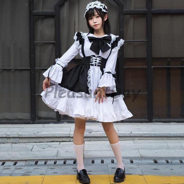 コスプレ メイド服 仮装 コスチューム レディース 大きいサイズ 可愛い 大人 ブラック 文化祭 イベント 制服 エプロン