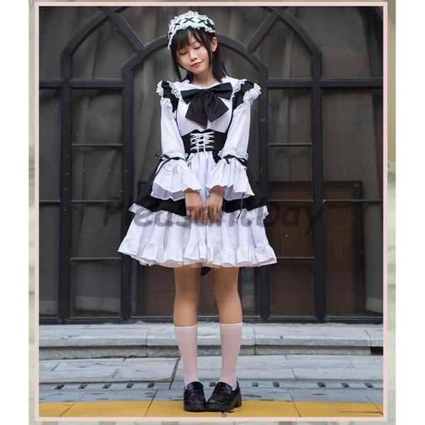 コスプレ メイド服 仮装 コスチューム レディース 大きいサイズ 可愛い 大人 ブラック 文化祭 イベント 制服 エプロン - 画像 (3)