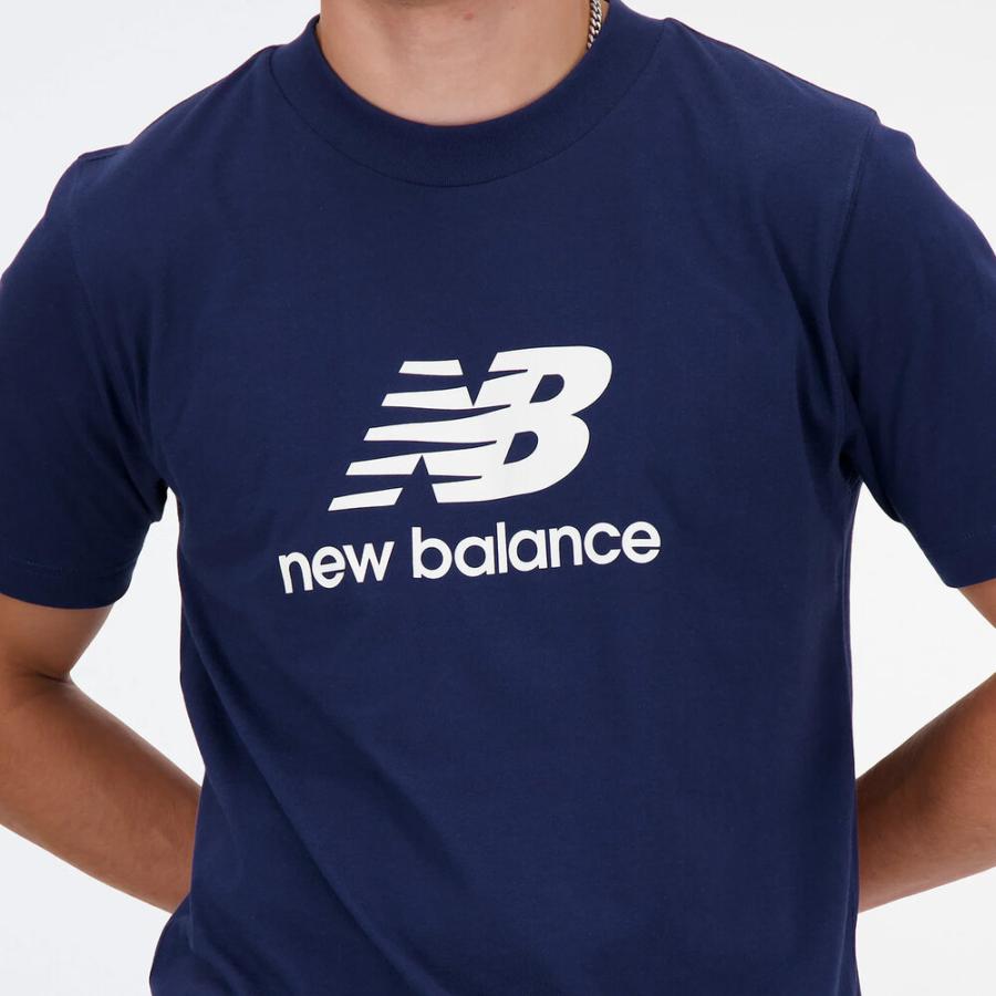 New Balance ニューバランス Tシャツ メンズ 半袖 スタックドロゴ NB ネイビー MT41502-NNY - 画像 (3)