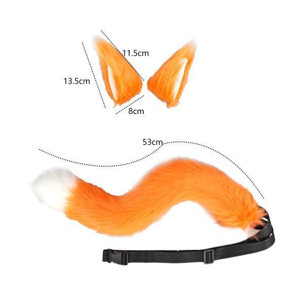 キツネの耳としっぽセット ユニセックス 子供用 フラシ天 パフォーマンス仮装用 オレンジ - 画像 (6)