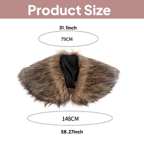 男用ファーカラー マント バーバリアン 冬用ショール ホリデードレスアップ ステージショー - 画像 (6)