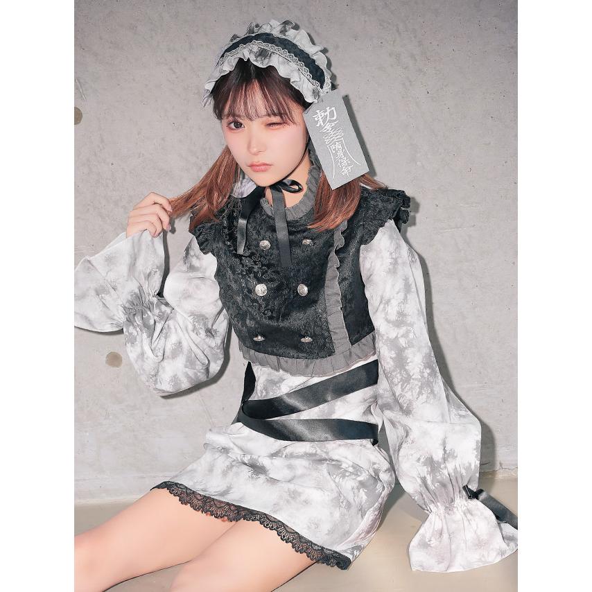 Tika ハロウイン コスプレ 袖あり 体型カバー ホラーゾンビ キョンシーキャラクター 個性ゴシックドール 3点セット - 画像 (2)