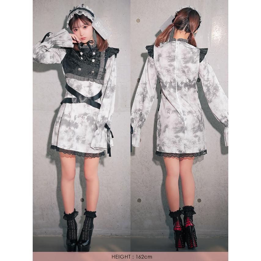 Tika ハロウイン コスプレ 袖あり 体型カバー ホラーゾンビ キョンシーキャラクター 個性ゴシックドール 3点セット - 画像 (6)