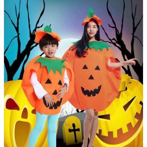 ハロウィン コスチューム コスプレ カボチャ 親子服 ハロウィン衣装 帽子付き マント かぼちゃ 仮装 衣装 キャラクター おもしろ 学園際 文化祭