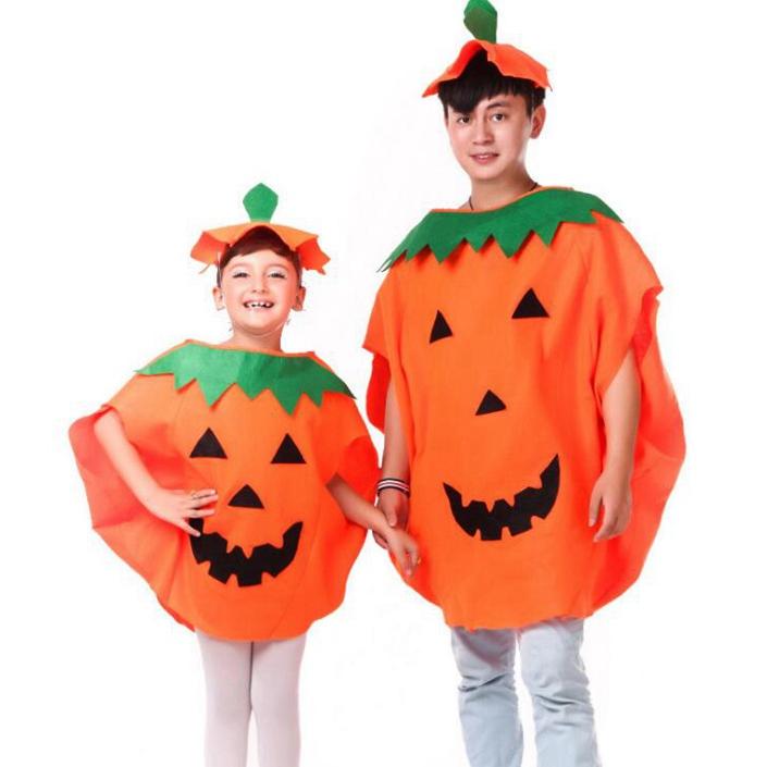 ハロウィン コスチューム コスプレ カボチャ 親子服 ハロウィン衣装 帽子付き マント かぼちゃ 仮装 衣装 キャラクター おもしろ 学園際 文化祭 - 画像 (2)