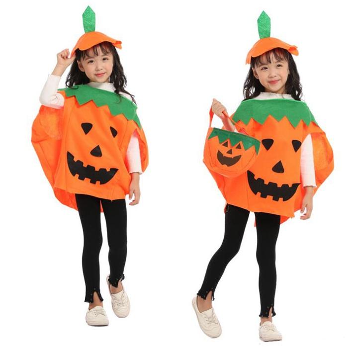 ハロウィン コスチューム コスプレ カボチャ 親子服 ハロウィン衣装 帽子付き マント かぼちゃ 仮装 衣装 キャラクター おもしろ 学園際 文化祭 - 画像 (3)