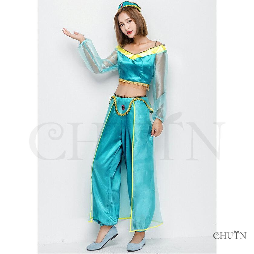 ハロウィン衣装 コスプレ アラジン 魔法のランプ 親子仮装 コスチューム アラビアン ベリーダンス アラブ 中東 大人用 キッズ用 女性/子供 プリンセス - 画像 (3)