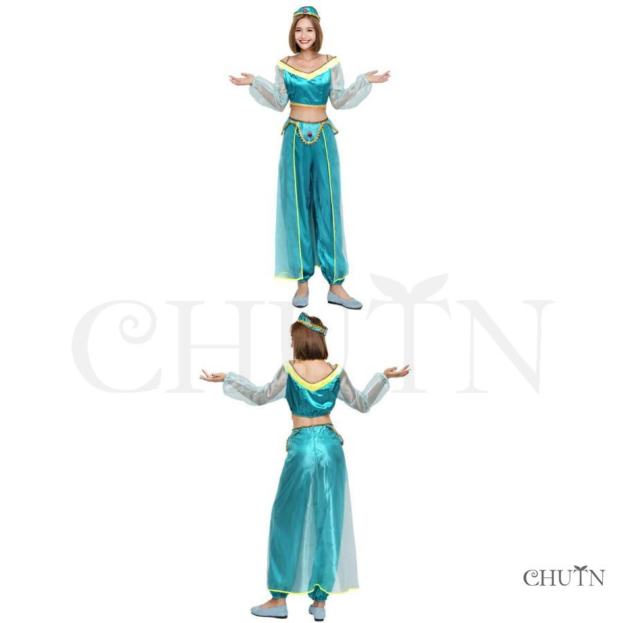 ハロウィン衣装 コスプレ アラジン 魔法のランプ 親子仮装 コスチューム アラビアン ベリーダンス アラブ 中東 大人用 キッズ用 女性/子供 プリンセス - 画像 (4)