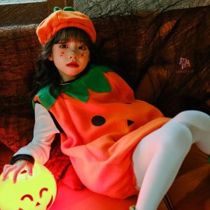 【3点セット】ハロウィン 衣装 仮装 カボチャ 子供 女の子 コスプレ ワンピース かぼちゃ キッズ コスチューム ハロウィーン Halloween 変装 アニメグッズ 精