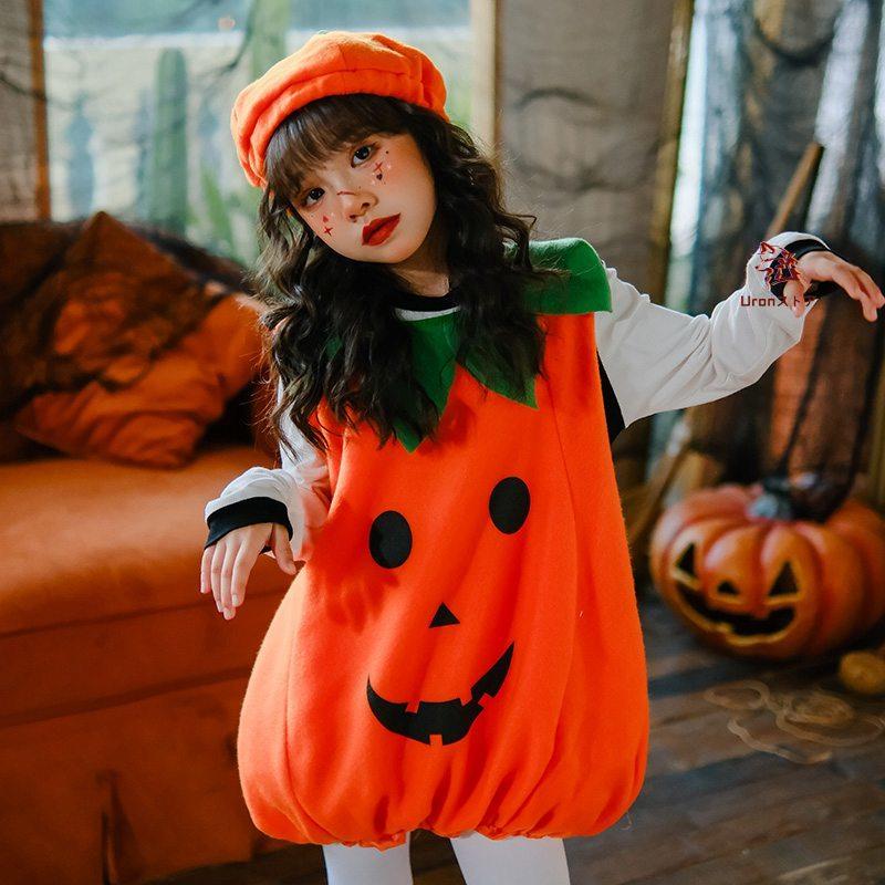 【3点セット】ハロウィン 衣装 仮装 カボチャ 子供 女の子 コスプレ ワンピース かぼちゃ キッズ コスチューム ハロウィーン Halloween 変装 アニメグッズ 精 - 画像 (4)