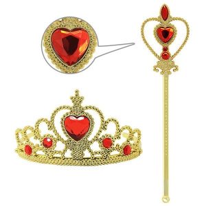 プリンセスジュエリー なりきりセット アクセサリー イエロー 5点セット☆キッズ コスプレ ティアラ イヤリング ステッキ 姫 美女と野獣 ベル  ディズニー