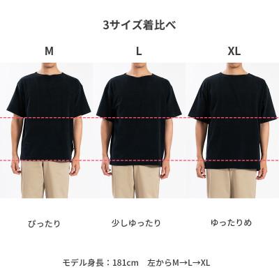 ふるさと納税 松山市 メンズ やわらかパイル地 半袖Tシャツ FL25SS-001 ホワイト Mサイズ - 画像 (2)